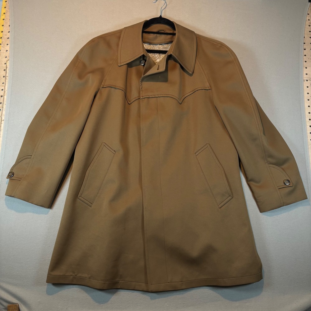 Mens Western Sport Coat 42R Tan Cowboy Ranch Blazer Yoke Jacket Best Season Mate